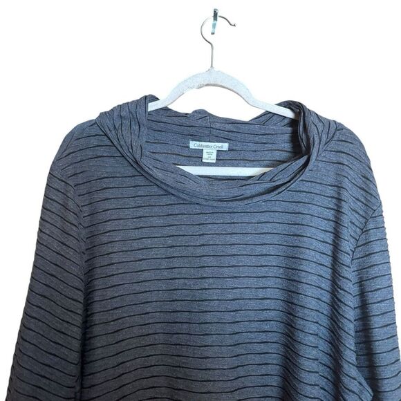 Coldwater Creek Cowl Neck Top Womens 3X 24W 26W Multicolor Stripe Stretch Blouse - Picture 2 of 9